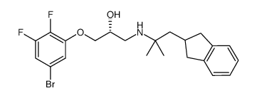 (R)-1-(5-bromo-2,3-difluoro-phenoxy)-3-(2-indan-2-yl-1,1-dimethyl-ethylamino)-propan-2-ol Structure