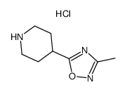 4-(3-Methyl-1,2,4-oxadiazol-5-yl)piperidine hydrochloride结构式