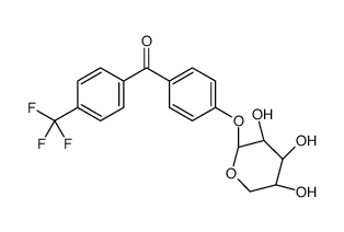 [4-(trifluoromethyl)phenyl]-[4-[(2S,3R,4S,5R)-3,4,5-trihydroxyoxan-2-yl]oxyphenyl]methanone Structure