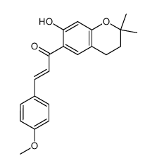 (E)-1-(7-Hydroxy-2,2-dimethyl-chroman-6-yl)-3-(4-methoxy-phenyl)-propenone结构式