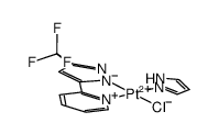 [PtCl(3-(trifluoromethyl)-5-(2-pyridyl)pyrazole(-1H))(pyrazole)]结构式