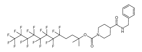 5,5,6,6,7,7,8,8,9,9,10,10,11,11,12,12,12-heptadecafluoro-2-methyldodecan-2-yl 4-(benzylcarbamoyl)piperidine-1-carboxylate结构式