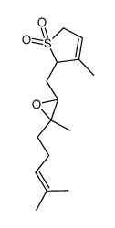 3-methyl-2-((3-methyl-3-(4-methylpent-3-en-1-yl)oxiran-2-yl)methyl)-2,5-dihydrothiophene 1,1-dioxide Structure