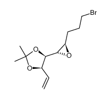 (4R,5R)-4-((2S,3R)-3-(3-bromopropyl)oxiran-2-yl)-2,2-dimethyl-5-vinyl-1,3-dioxolane结构式