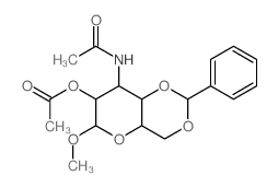 a-D-Glucopyranoside, methyl3-(acetylamino)-3-deoxy-4,6-O-(phenylmethylene)-, 2-acetate Structure