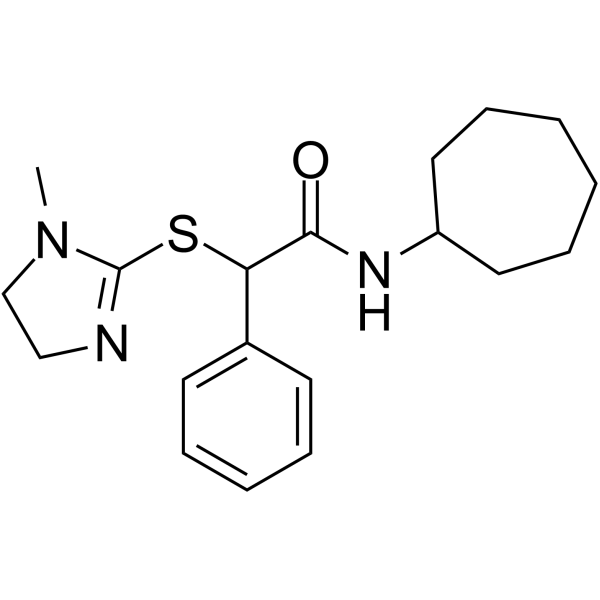 N-Cycloheptyl-2-[(1-methyl-4,5-dihydro-1H-imidazol-2-yl)sulfanyl]-2-phenylacetamide Structure