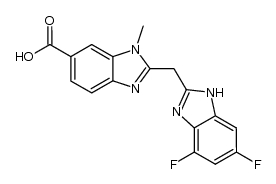 2-((4,6-difluoro-1H-benzo[d]imidazol-2-yl)methyl)-1-methyl-1H-benzo[d]imidazole-6-carboxylic acid Structure