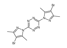 3,6-Bis(4-bromo-3,5-dimethyl-1-pyrazolyl)-1,2,4,5-tetrazine Structure