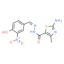 2-amino-N'-{4-hydroxy-3-nitrobenzylidene}-4-methyl-1,3-thiazole-5-carbohydrazide Structure