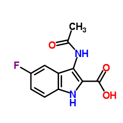 3-ACETYLAMINO-5-FLUORO-1H-INDOLE-2-CARBOXYLIC ACID结构式