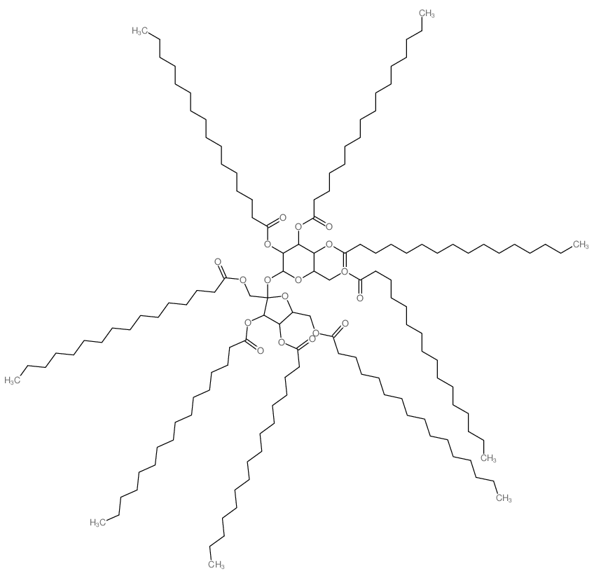 [2-[3,4-dihexadecanoyloxy-2,5-bis(hexadecanoyloxymethyl)oxolan-2-yl]oxy-3,5-dihexadecanoyloxy-6-(hexadecanoyloxymethyl)oxan-4-yl] hexadecanoate Structure