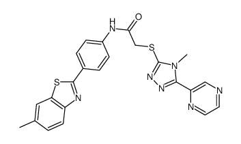 N-[4-(6-methyl-1,3-benzothiazol-2-yl)phenyl]-2-[(4-methyl-5-pyrazin-2-yl-1,2,4-triazol-3-yl)sulfanyl]acetamide Structure