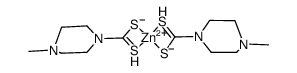 di(4-methylpiperazine-1-carbodithioato)zinc(II) Structure
