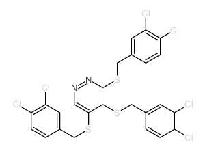 Pyridazine, 3,4,5-tris[[(3,4-dichlorophenyl)methyl]thio]- structure