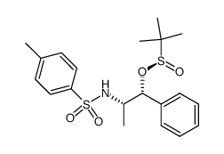 (1R,2S)-2-((4-methylphenyl)sulfonamido)-1-phenylpropyl (S)-2-methylpropane-2-sulfinate结构式