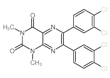 6,7-bis(3,4-dichlorophenyl)-1,3-dimethyl-pteridine-2,4-dione Structure