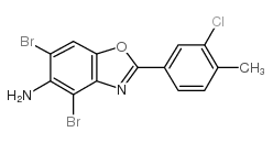 4,6-dibromo-2-(3-chloro-4-methylphenyl)-1,3-benzoxazol-5-amine结构式