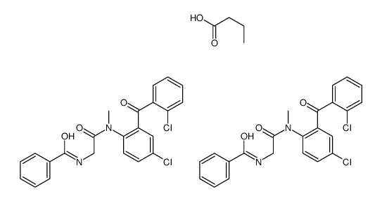 butanoic acid,N-[2-[4-chloro-2-(2-chlorobenzoyl)-N-methylanilino]-2-oxoethyl]benzamide Structure