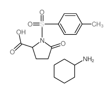 cyclohexanamine; 1-(4-methylphenyl)sulfonyl-5-oxo-pyrrolidine-2-carboxylic acid structure