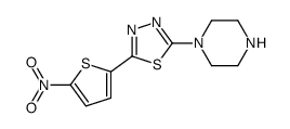 2-(5-nitrothiophen-2-yl)-5-piperazin-1-yl-1,3,4-thiadiazole结构式