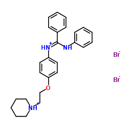 (anilino-phenyl-methylidene)-[4-[2-(3,4,5,6-tetrahydro-2H-pyridin-1-yl )ethoxy]phenyl]azanium dibromide Structure