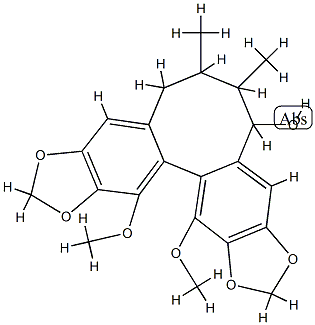 5,6,7,8-Tetrahydro-13,14-dimethoxy-6,7-dimethylcycloocta[1,2-f:3,4-f']bis[1,3]benzodioxol-5-ol结构式