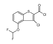 Benzo[b]thiophene-2-carbonyl chloride, 3-chloro-4-(difluoromethoxy)结构式