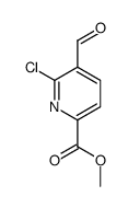 2-Pyridinecarboxylic acid, 6-chloro-5-formyl-, Methyl ester Structure