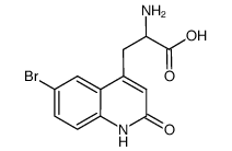 2-amino-3-[6-bromo-2(1H)-quinolon-4-yl]propionic acid Structure