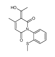 3-(1-hydroxyethylidene)-4-methyl-1-(2-methylsulfanylphenyl)pyridine-2,6-dione结构式