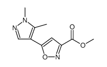 3-Isoxazolecarboxylic acid, 5-(1,5-dimethyl-1H-pyrazol-4-yl)-, methyl ester Structure