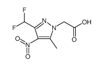 1H-Pyrazole-1-acetic acid, 3-(difluoromethyl)-5-methyl-4-nitro结构式