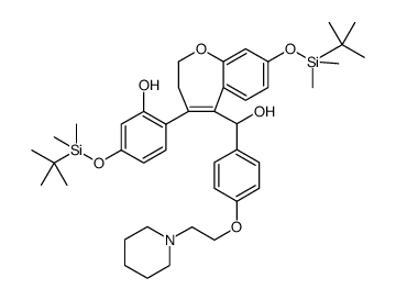 1-Benzoxepin-5-methanol, 8-[[(1,1-dimethylethyl)dimethylsilyl]oxy]-4-[4-[[(1,1-dimethylethyl)dimethylsilyl]oxy]-2-hydroxyphenyl]-2,3-dihydro-α-[4-[2-(1-piperidinyl)ethoxy]phenyl]结构式