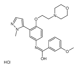 3-methoxy-N-[3-(2-methylpyrazol-3-yl)-4-(2-morpholin-4-ylethoxy)phenyl]benzamide,hydrochloride Structure