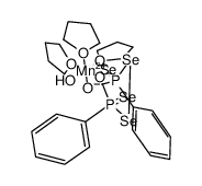 [manganese(II) (phenyl-P(Se,O)Se-Se(O,Se)P-phenyl) (tetrahydrofuran)3 (water)]结构式