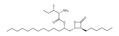 L-isoleucine-(1S)-1-[[(2S,3S)-3-hexyl-4-oxo-2-oxetanyl]methyl]dodecyl ester结构式