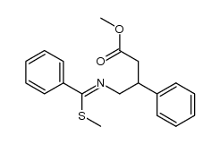 methyl 4-(((methylthio)(phenyl)methylene)amino)-3-phenylbutanoate结构式