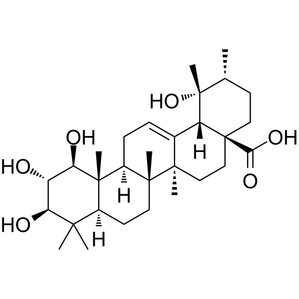 1,2,3,19-四羟基-12-乌苏烯-28-酸结构式