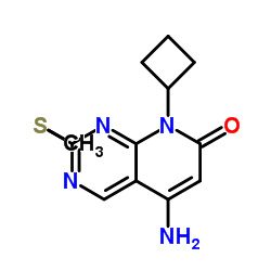 5-Amino-8-cyclobutyl-2-(methylsulfanyl)pyrido[2,3-d]pyrimidin-7(8H)-one Structure