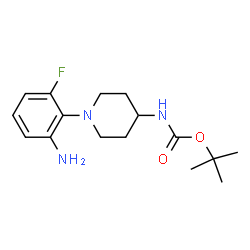 tert-Butyl 1-(2-amino-6-fluorophenyl)piperidin-4-ylcarbamate structure