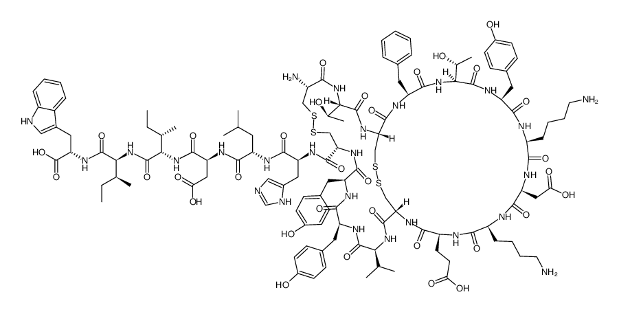 h-cys-thr-cys-phe-thr-tyr-lys-asp-lys-glu-cys-val-tyr-tyr-cys-his-leu-asp-ile-ile-trp-oh Structure