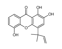 1,2,5-Trihydroxy-4-(1,1-dimethyl-2-propenyl)xanthone Structure