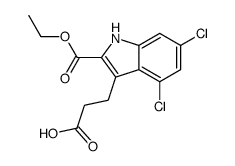 4,6-二氯-2-(乙氧基羰基)-1H-吲哚-3-丙酸结构式