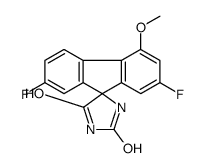 (9R)-2,7-difluoro-4-methoxyspiro[fluorene-9,5'-imidazolidine]-2',4'-dione Structure