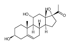 3β,11α,17-trihydroxy-pregn-5-en-20-one结构式