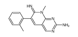 6-(2-methylphenyl)-7-imino-8-methyl-7,8-dihydro-pyrido[2,3-d]pyrimidin-2-ylamine结构式