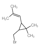 1-[3-(bromomethyl)-2,2-dimethyl-cyclopropyl]-2-methyl-prop-1-ene structure