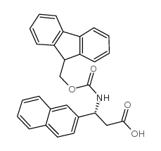 (R)-3-((((9H-芴-9-基)甲氧基)羰基)氨基)-3-(萘-2-基)丙酸结构式