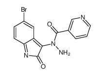 N-(5-bromo-2-oxoindol-3-yl)pyridine-3-carbohydrazide结构式