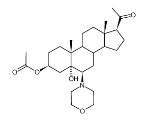 3-acetoxy-5-hydroxy-6-morpholin-4-yl-pregnan-20-one结构式